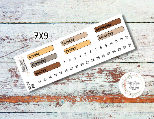 Sweet Halloween Stitched Box Mixed Color Date Covers Colorful Planner Stickers for Various Planners Kit 176, Days of the Week Date Cover, Redate Stickers