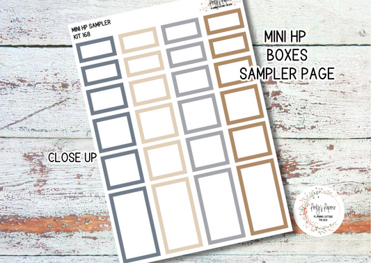 Seaside Lighthouse 1" Mini HP Sample Planner Boxes in 4 Different Sizes To Page to Match Kit 168 for Functional Planning