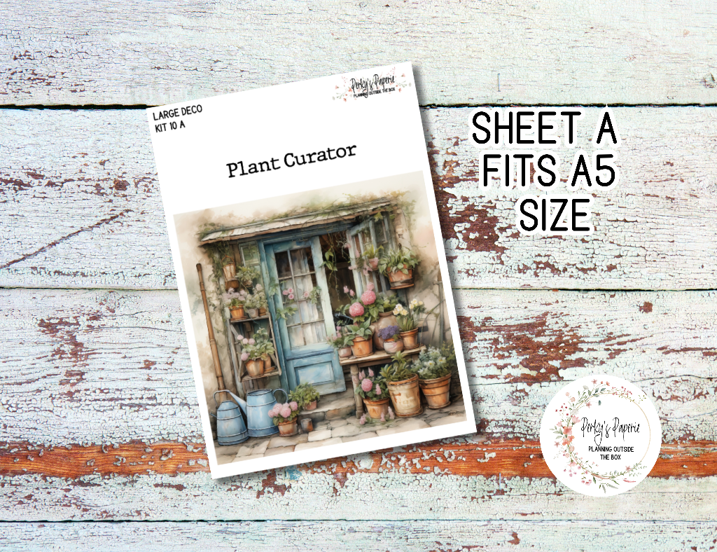 Transparent Extra Large, Jumbo Deco Planner Sticker For Your Overview Pages, Blank Daily Pages or Journal Plant Addiction Kit 10