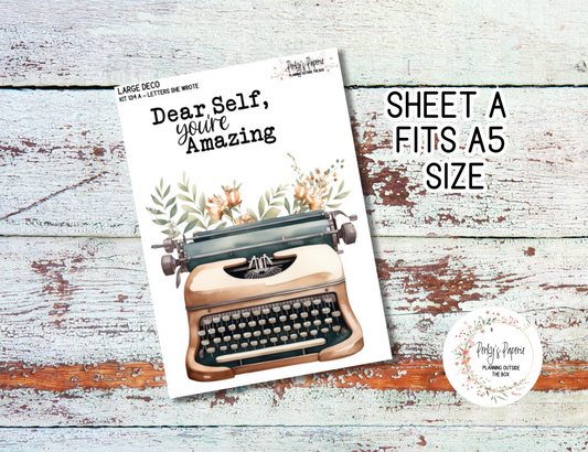 Transparent Extra Large, Jumbo Deco Planner Sticker For Your Overview Pages, Blank Daily Pages or Journal Page Letters You Wrote 134