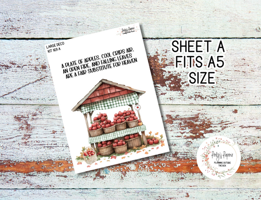 An Apple A Day Fall Transparent Extra Large, Jumbo Deco Planner Sticker For Your Overview Pages, Blank Daily Pages or Journal Page 169