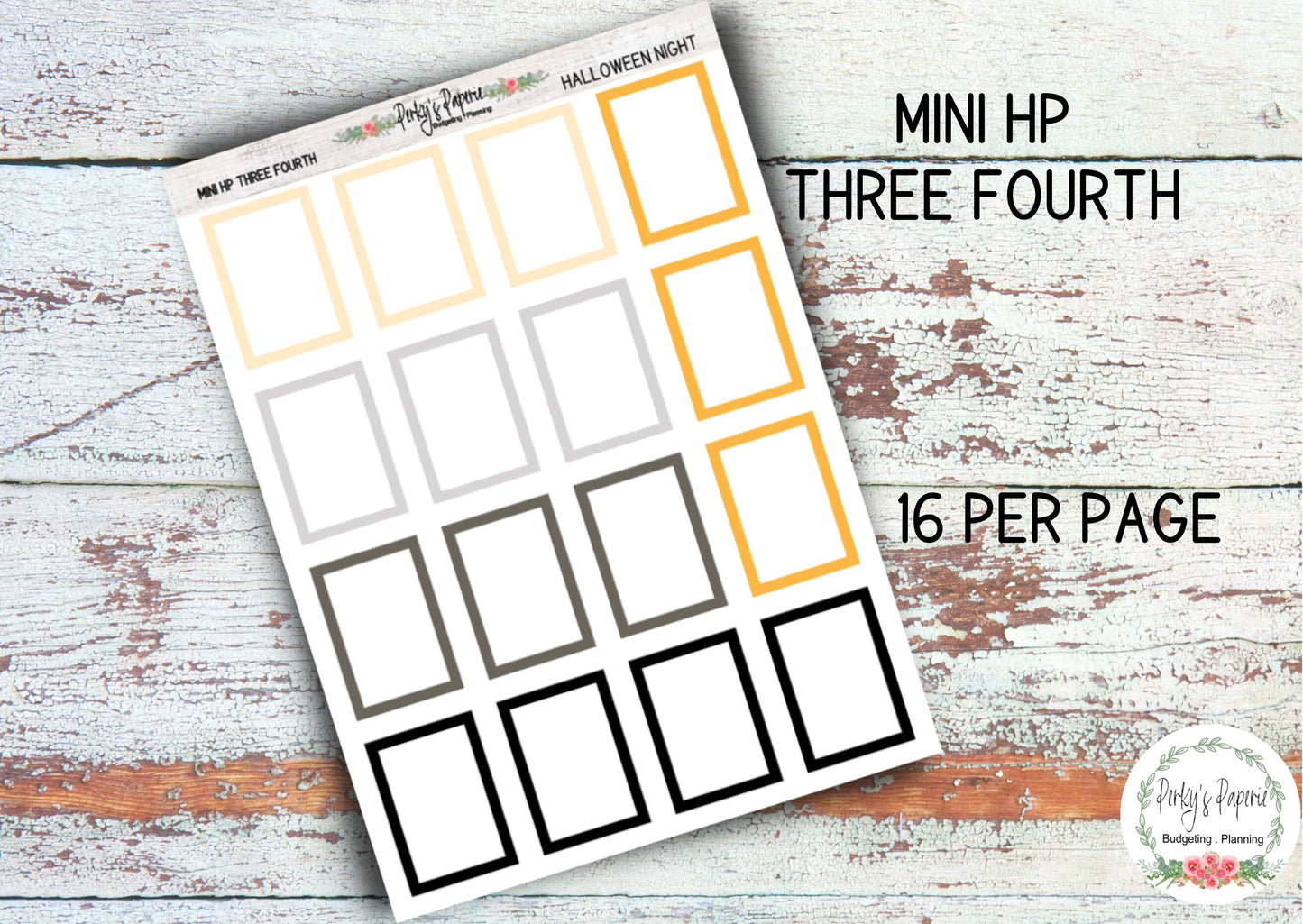Halloween Night Mini HP Vertica Colorful Planner Boxes | Functional Planner Stickers | Budget Boxes | Planner Box Stickers 104