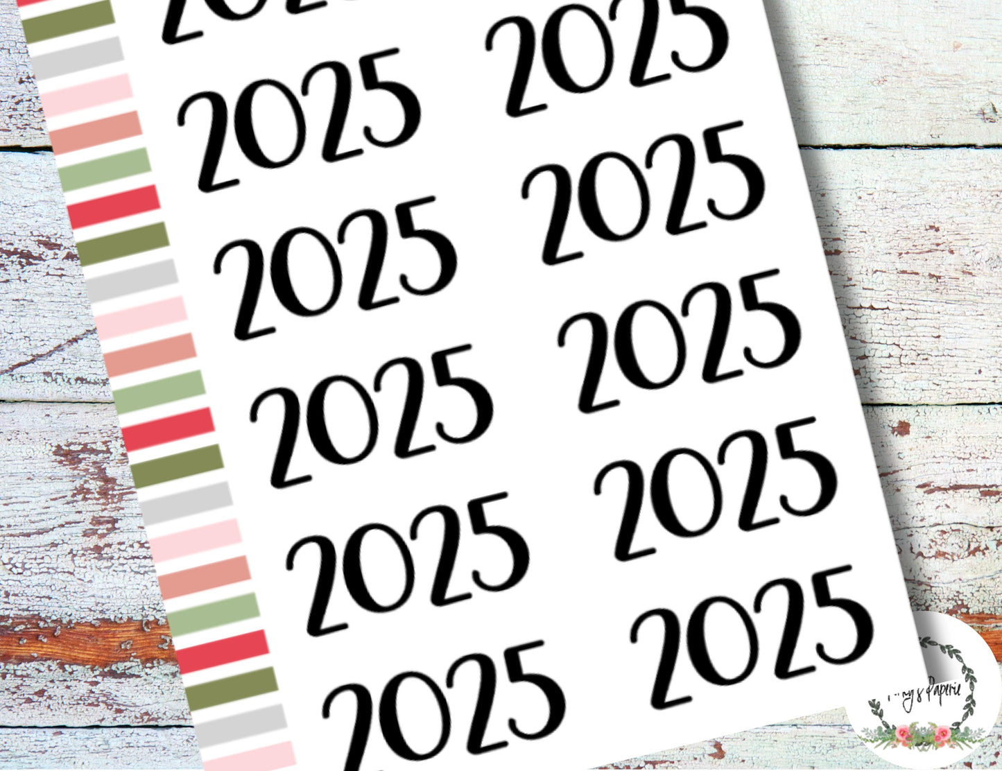 2025 Year Script Planner Stickers