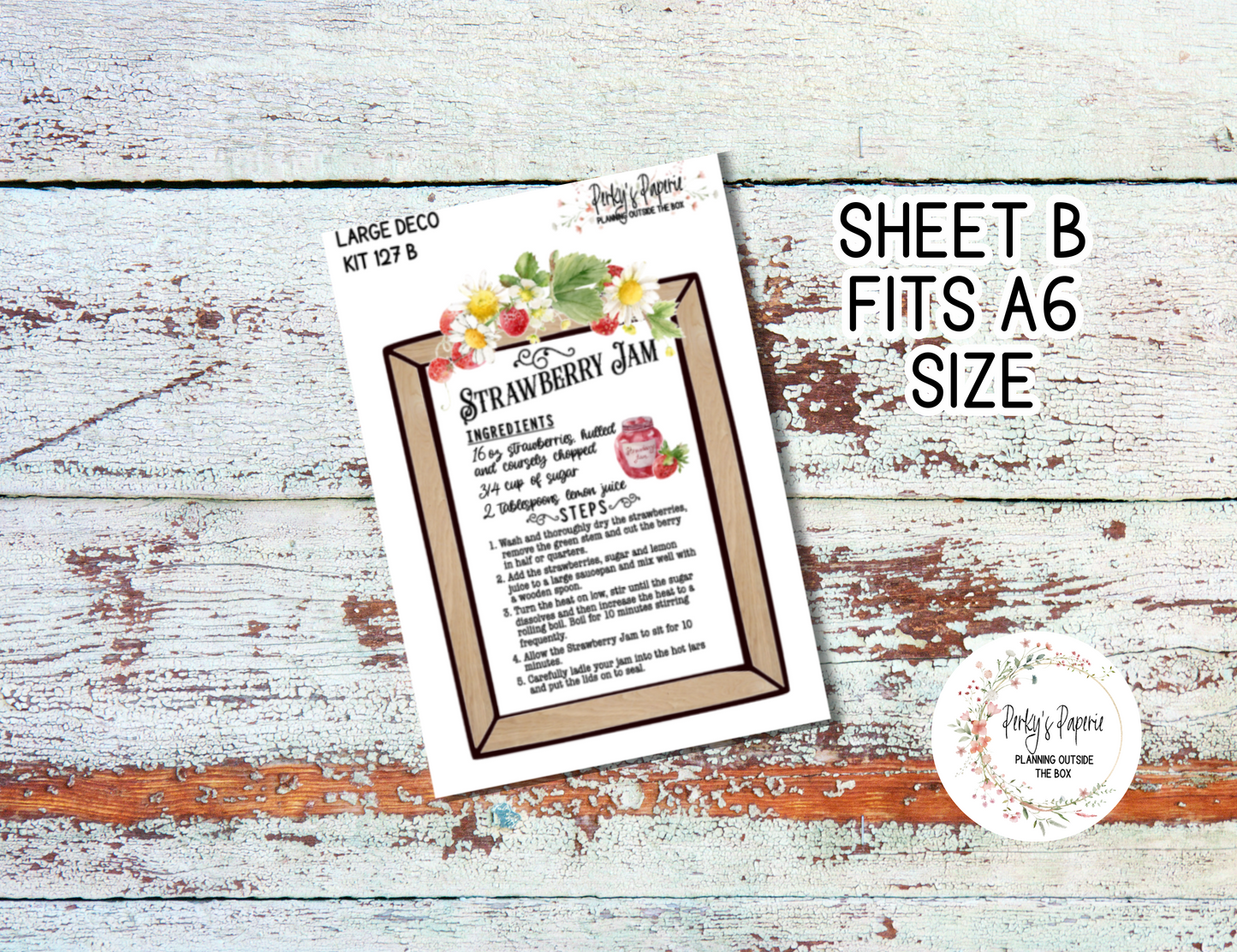 Transparent Extra Large, Jumbo Deco Planner Sticker For Your Overview Page, Blank Daily Pages or Page, Strawberry Jam Recipe Kit 127