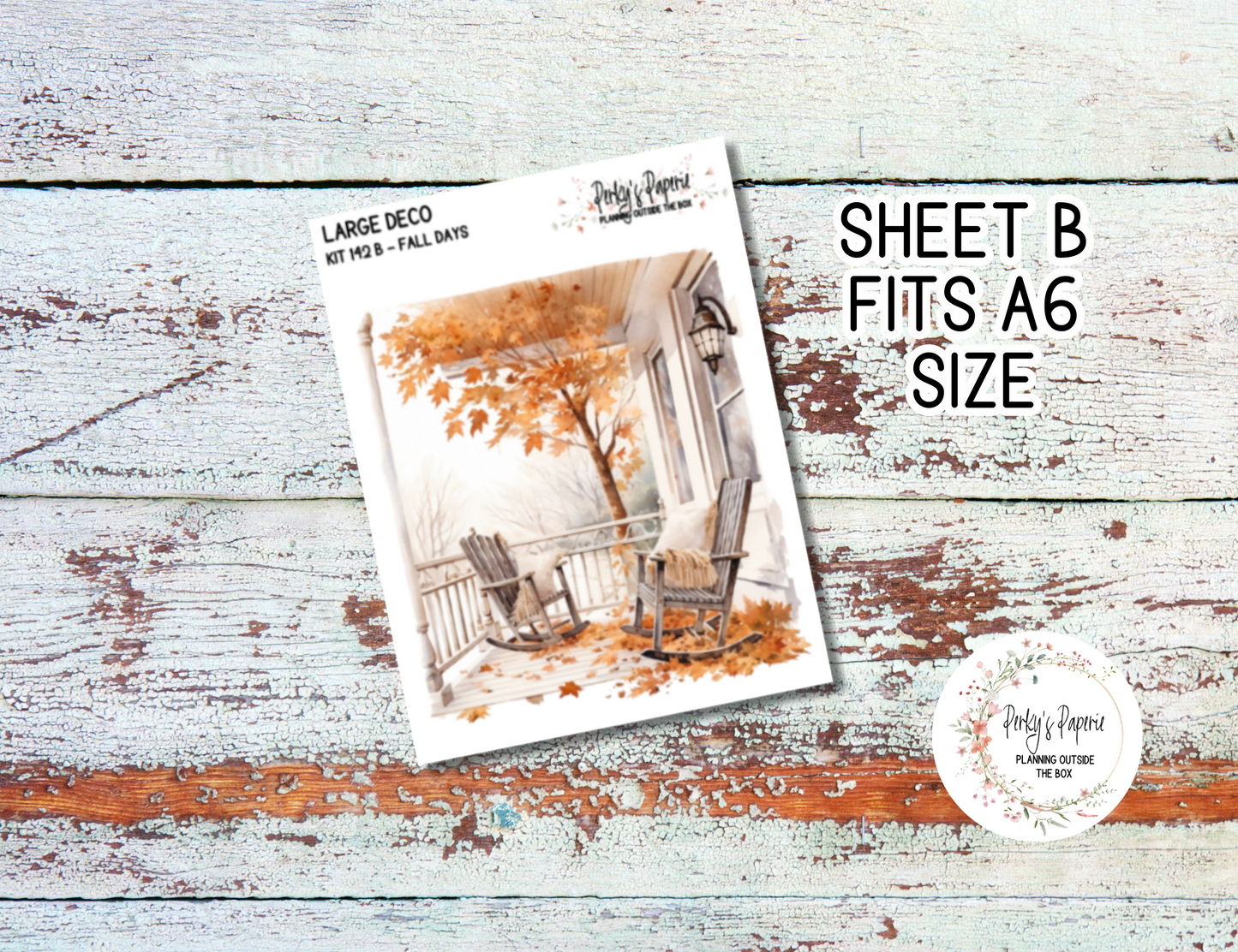 Transparent Extra Large, Jumbo Deco Planner Sticker For Your Overview Pages, Blank Daily Pages or Journal Page Fall Days Kit 142