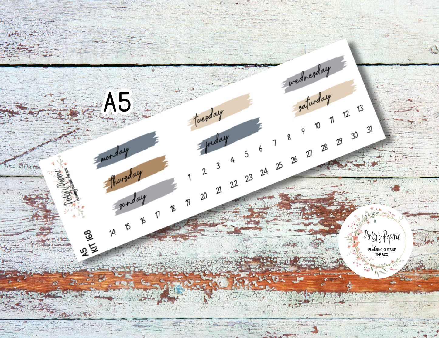 Brush Stroke Mixed Color Date Covers Colorful Planner Stickers for Various Planners Kit 168, Days of the Week Date Cover, Redate Stickers