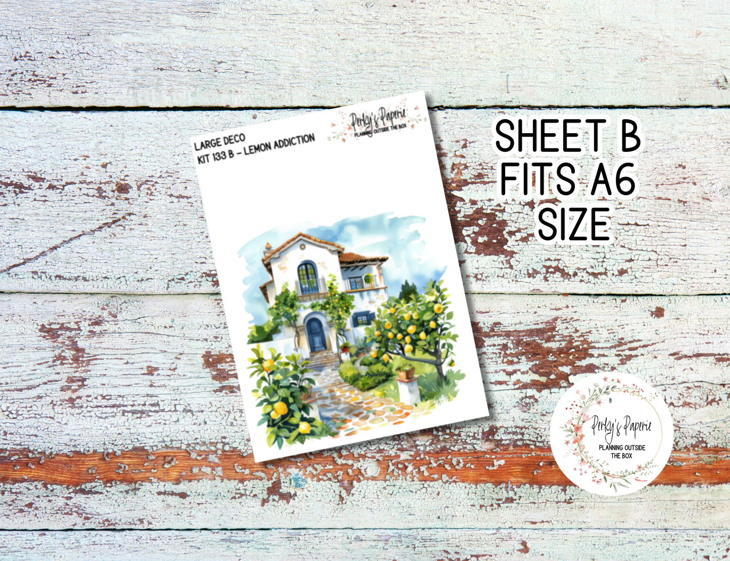 Transparent Extra Large, Jumbo Deco Planner Sticker For Your Overview Pages, Blank Daily Pages or Journal Page Lemon Addiction 133