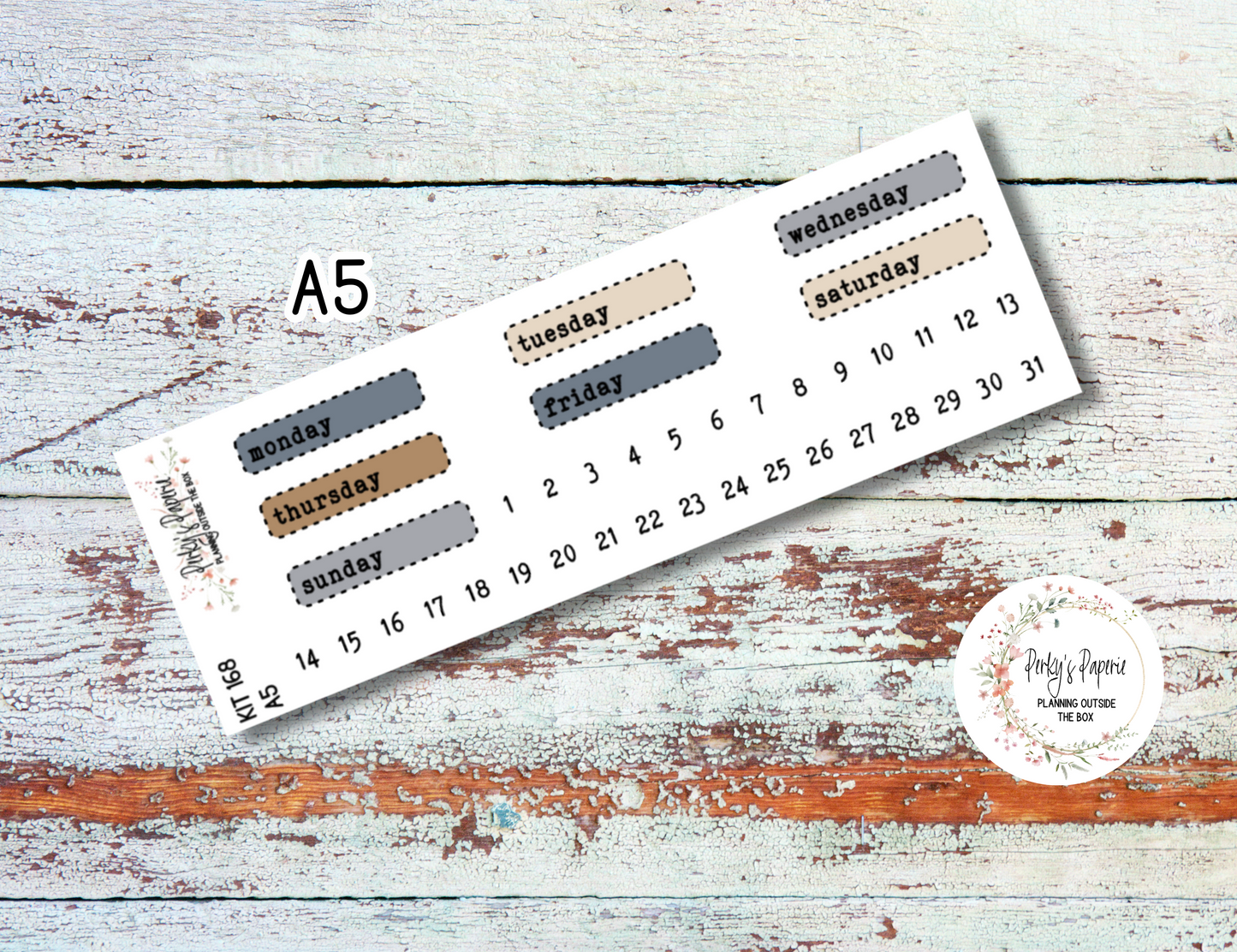 Stitched Box Mixed Color Date Covers Colorful Planner Stickers for Various Planners Kit 168, Days of the Week Date Cover, Redate Stickers