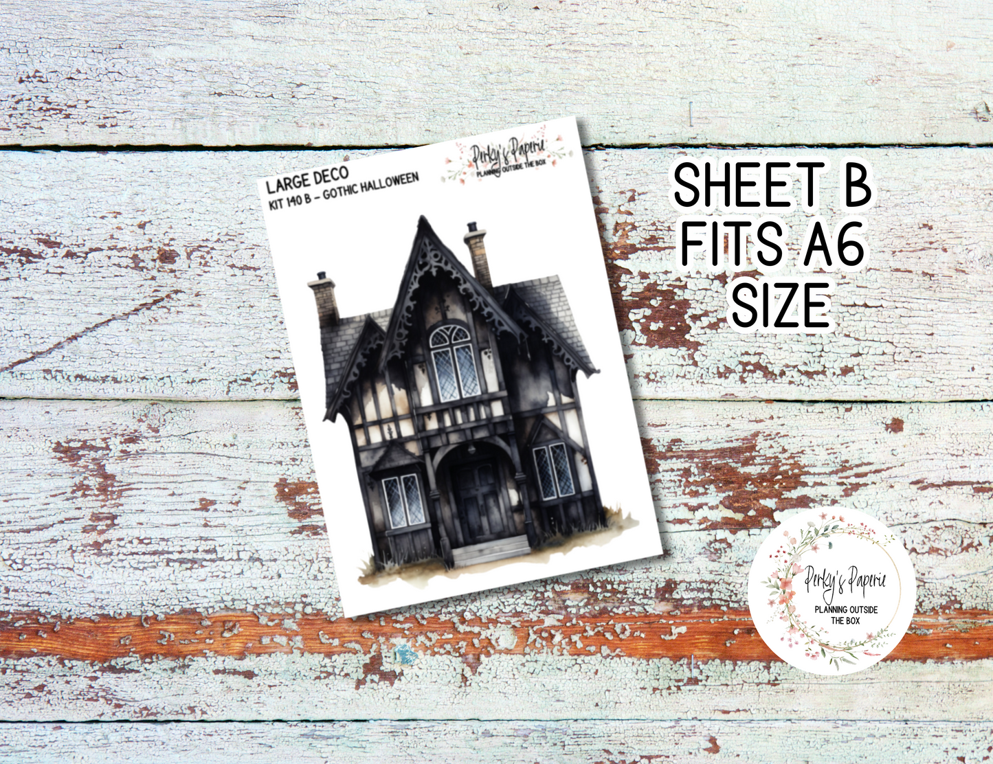 Transparent Extra Large, Jumbo Deco Planner Sticker For Your Overview Pages, Blank Daily Pages or Journal Page Gothic Halloween Kit 140