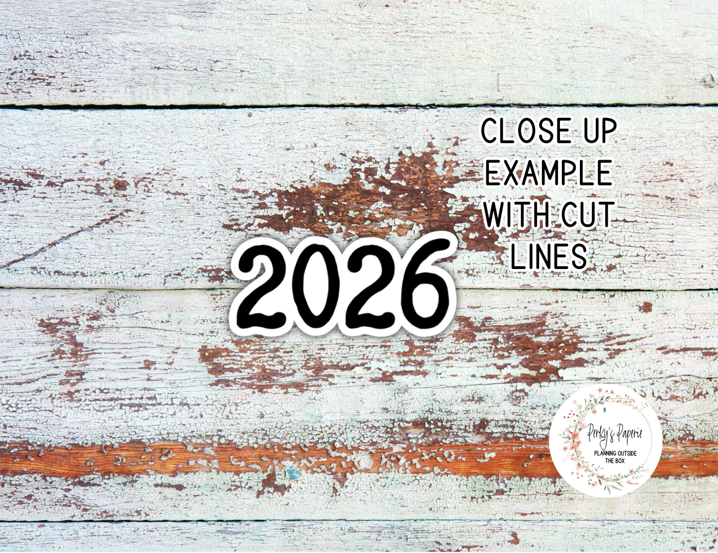 2026 Typewriter Year Script Planner Stickers
