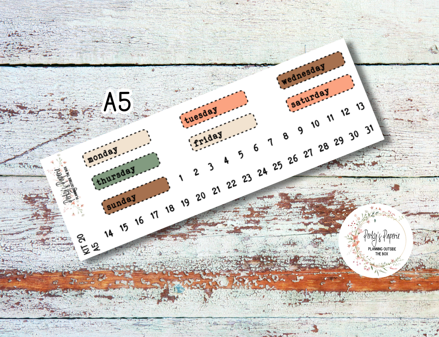 Cozy Fall Stitched Box Mixed Color Date Covers Colorful Planner Stickers for Various Planners Kit 20, Days of the Week Date Cover, Redate Stickers