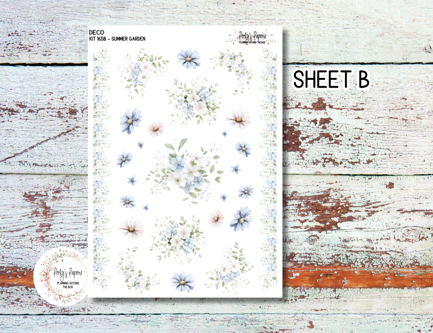 Summer Floral Garden Full Sheet Deco Planner Stickers Kit 165, Decorative Planning, Journaling Stickers, Junk Journal, Planner Stickers
