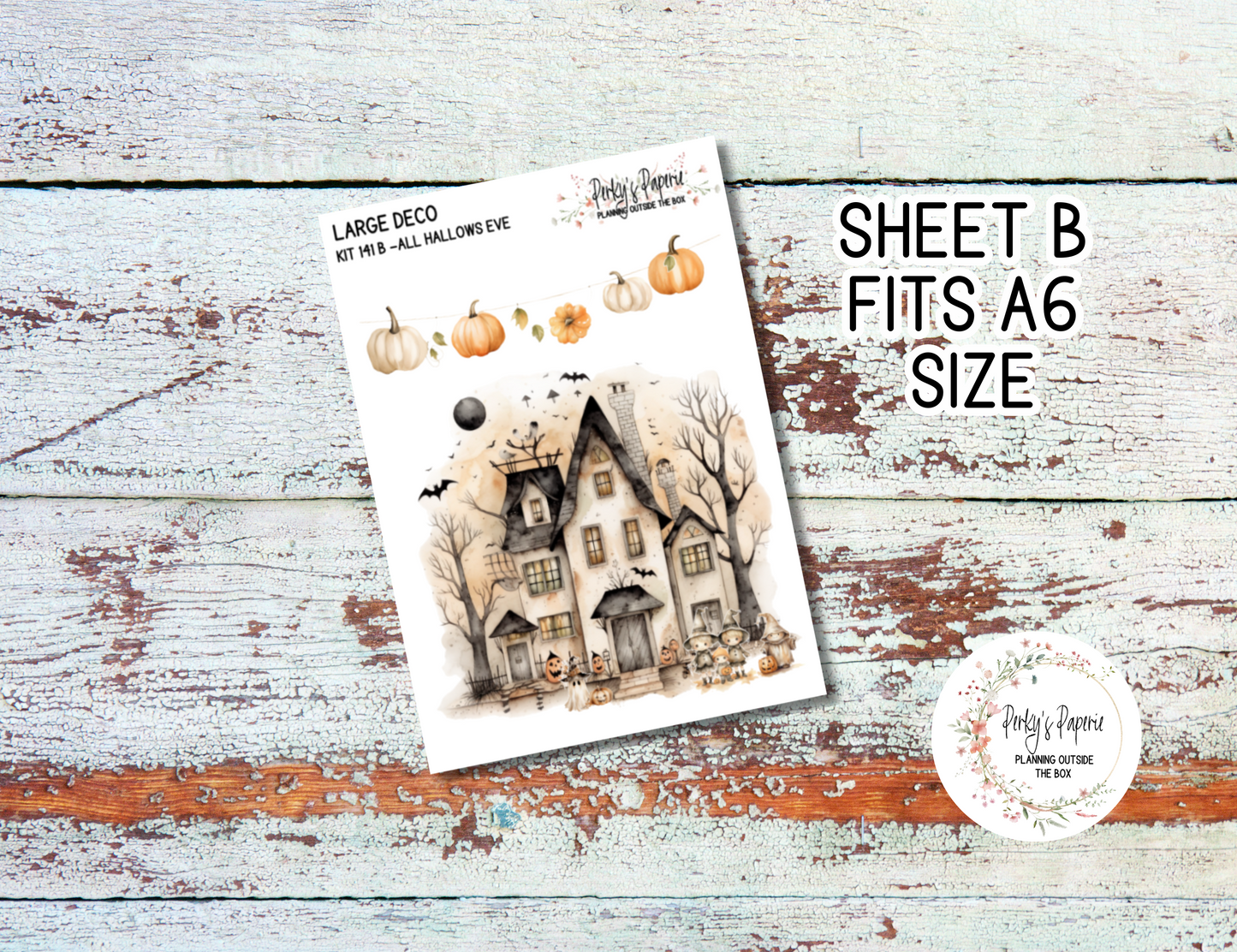 Transparent Extra Large, Jumbo Deco Planner Sticker For Your Overview Pages, Blank Daily Pages or Journal Page All Hallows Eve Kit 141