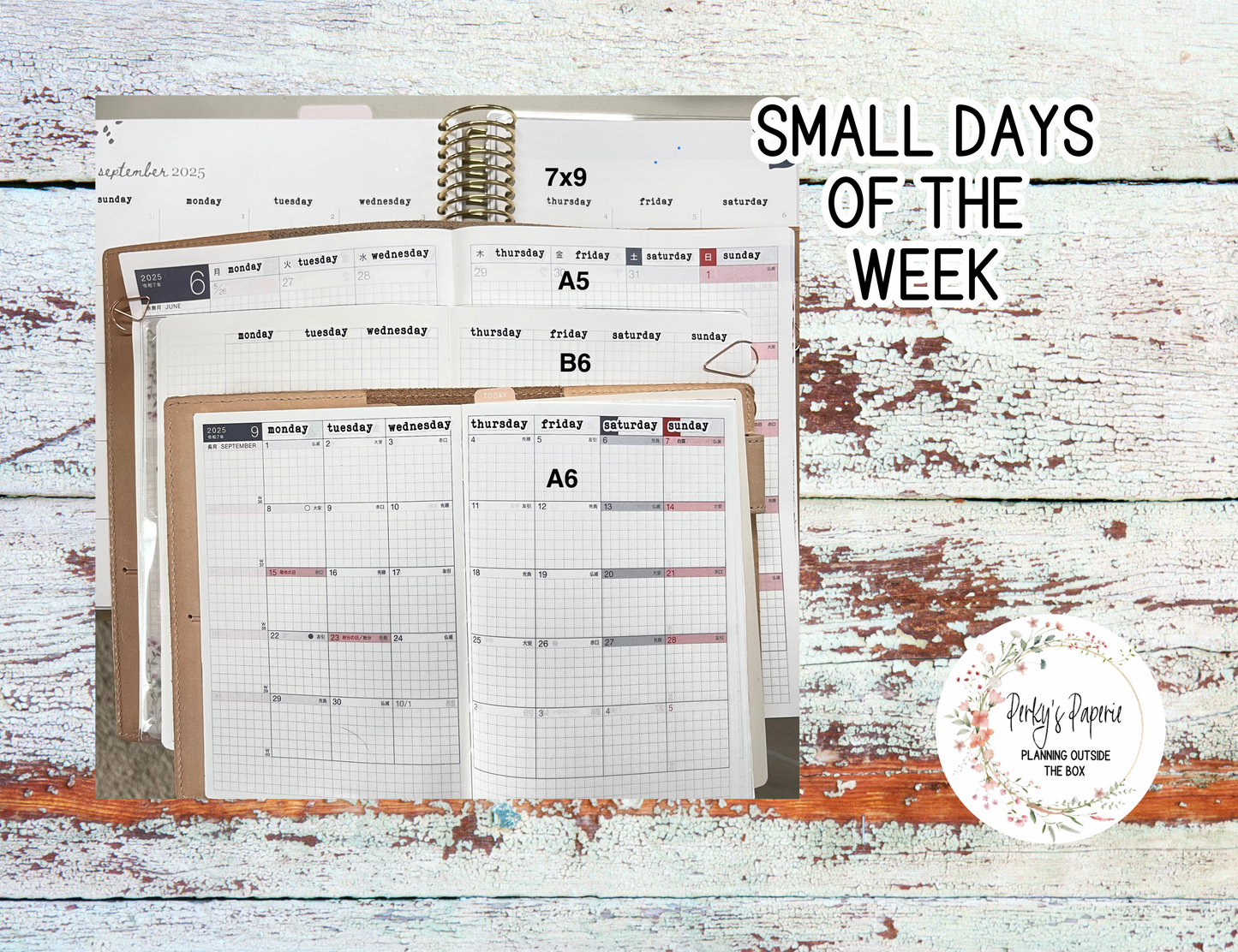Typewriter Days of the Week Script Stickers | Small and Large Planner Stickers for Redating Planners, Journals & Weekly Spreads