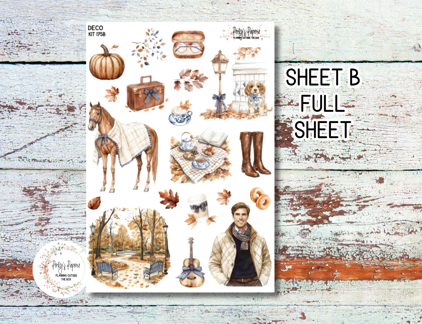 Autumn at Foxbury Manor Full Sheet Deco Planner Stickers Kit 175, Decorative Planning, Journaling Stickers, Junk Journal, Planner Stickers