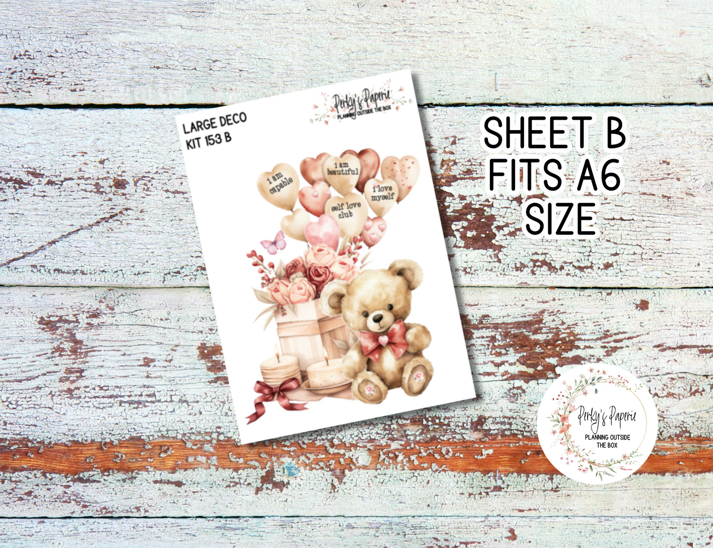 Transparent Extra Large, Jumbo Deco Planner Sticker For Your Overview Pages, Blank Daily Pages or Journal Page Love Kit 153