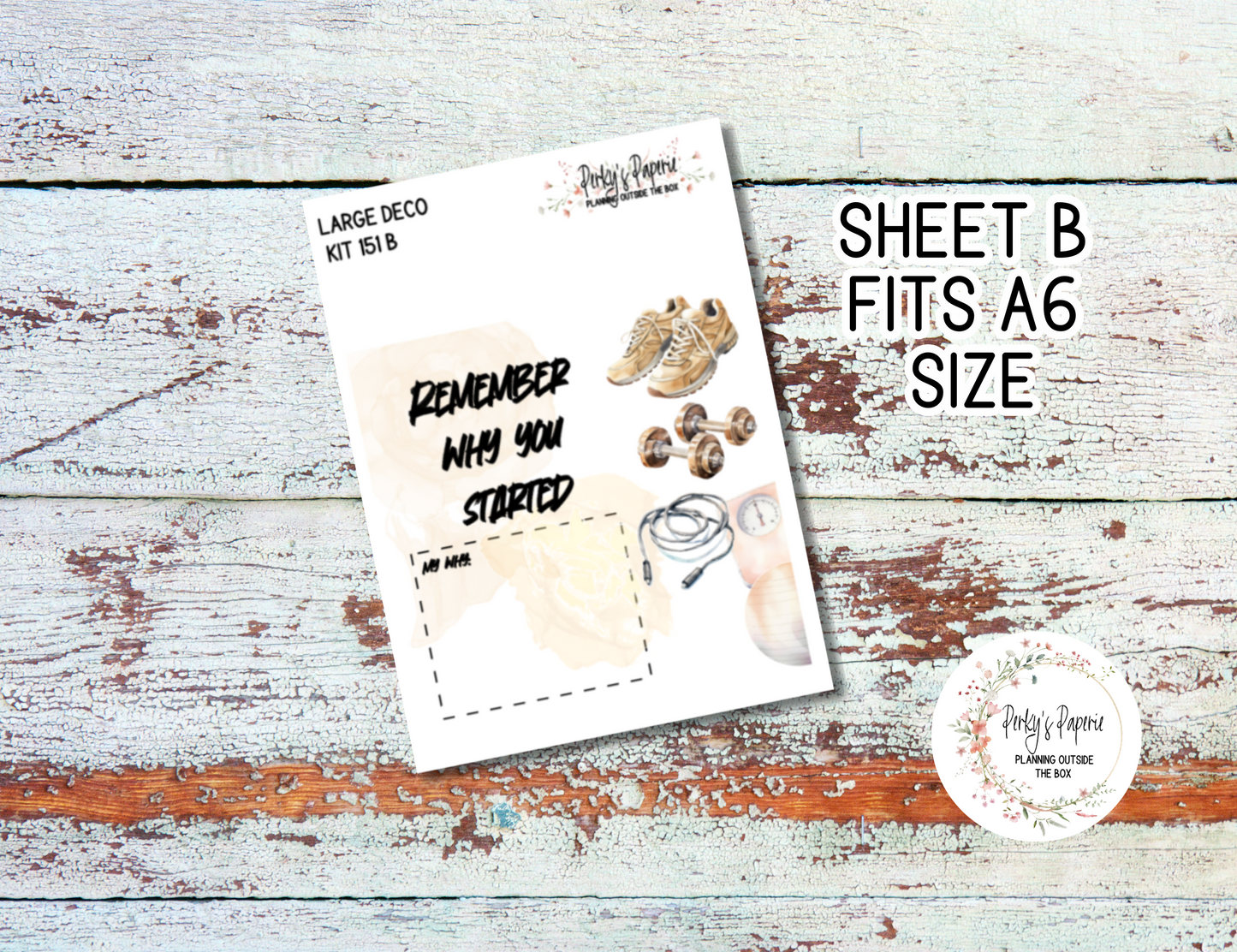 Transparent Extra Large, Jumbo Deco Planner Sticker For Your Overview Pages, Blank Daily Pages or Journal Page Health and Fitness Kit 151