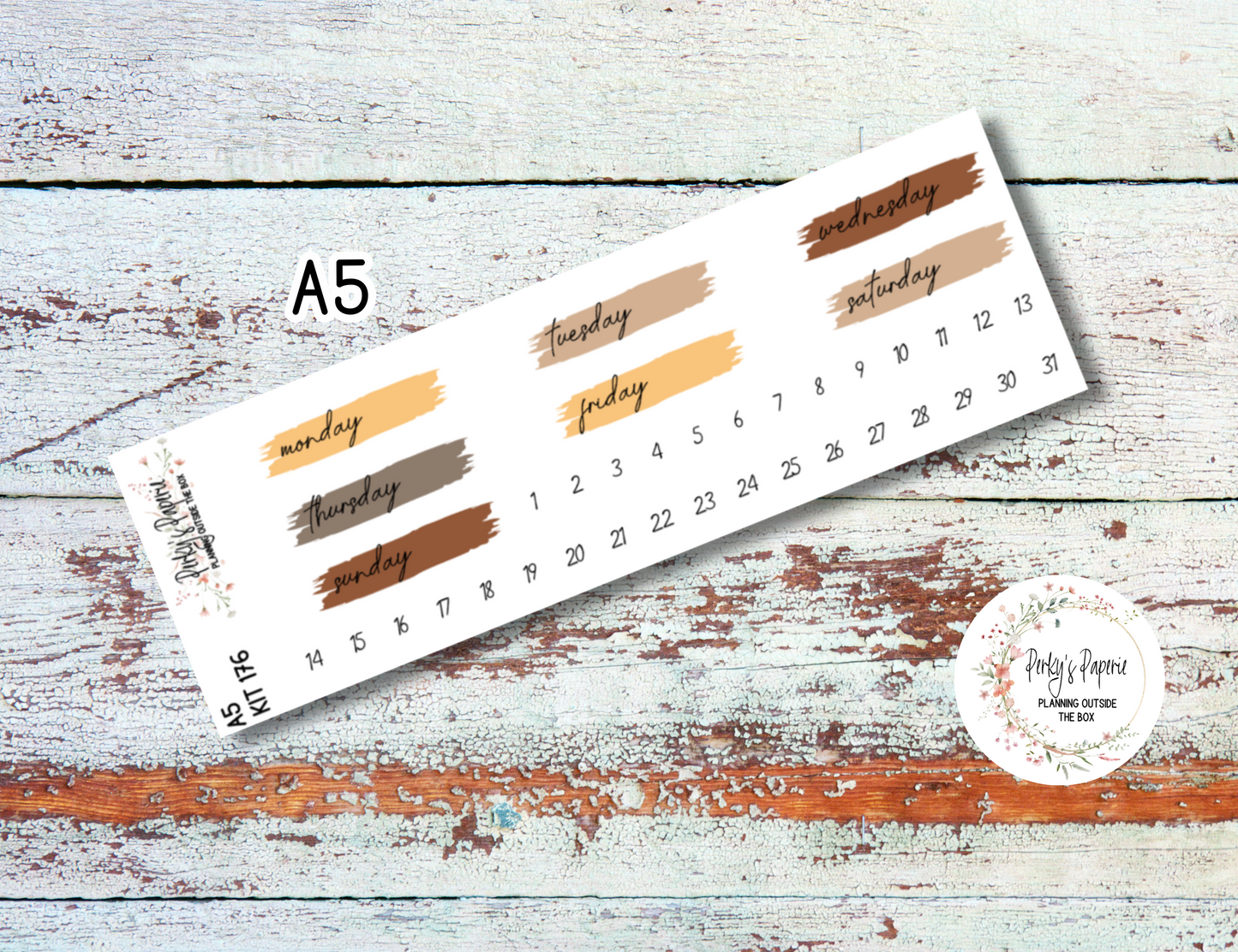 Sweet Halloween Brush Stroke Mixed Color Date Covers Colorful Planner Stickers for Various Planners Kit 176, Days of the Week Date Cover, Redate Stickers