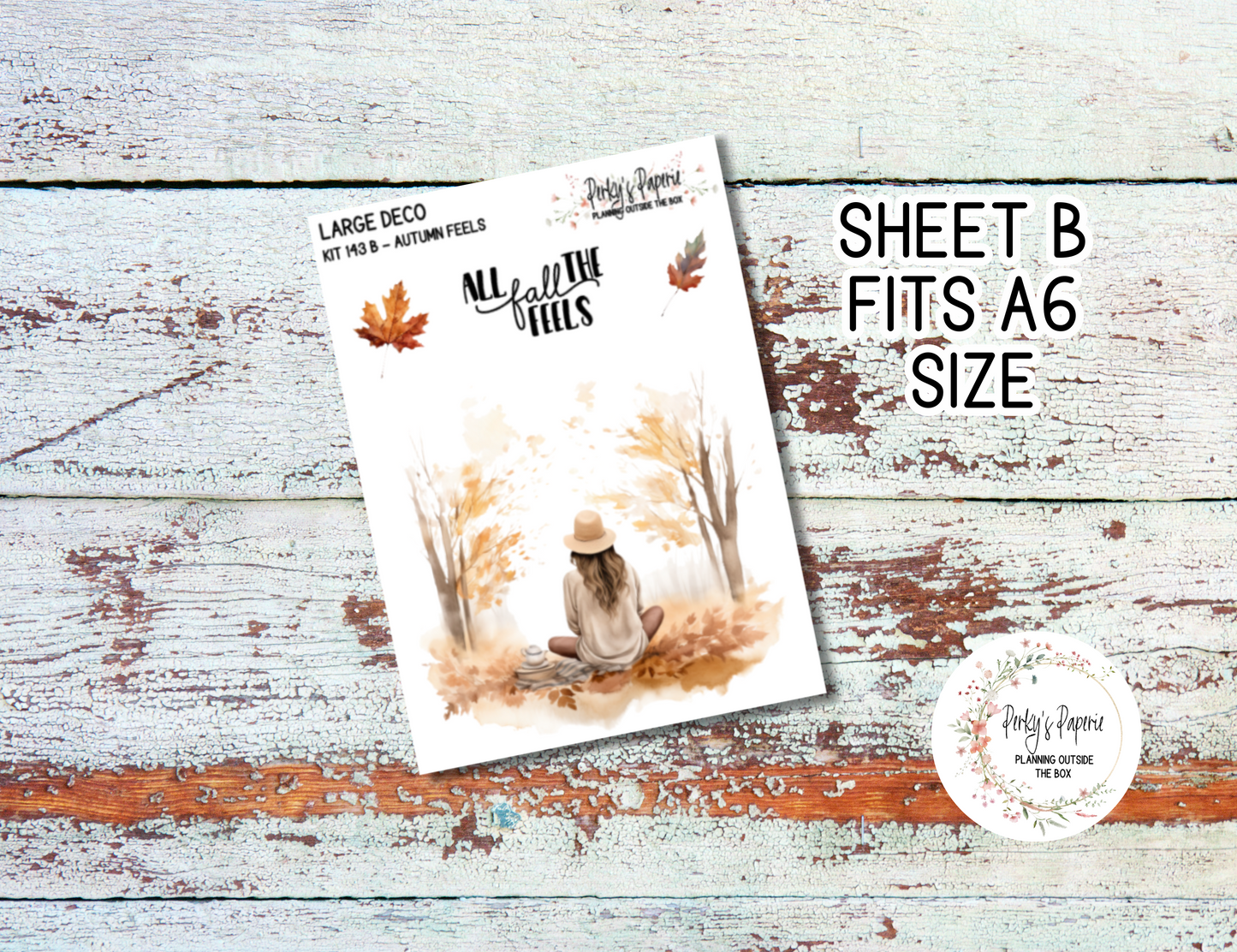 Transparent Extra Large, Jumbo Deco Planner Sticker For Your Overview Pages, Blank Daily Pages or Journal Page Autumn Feels Kit 143