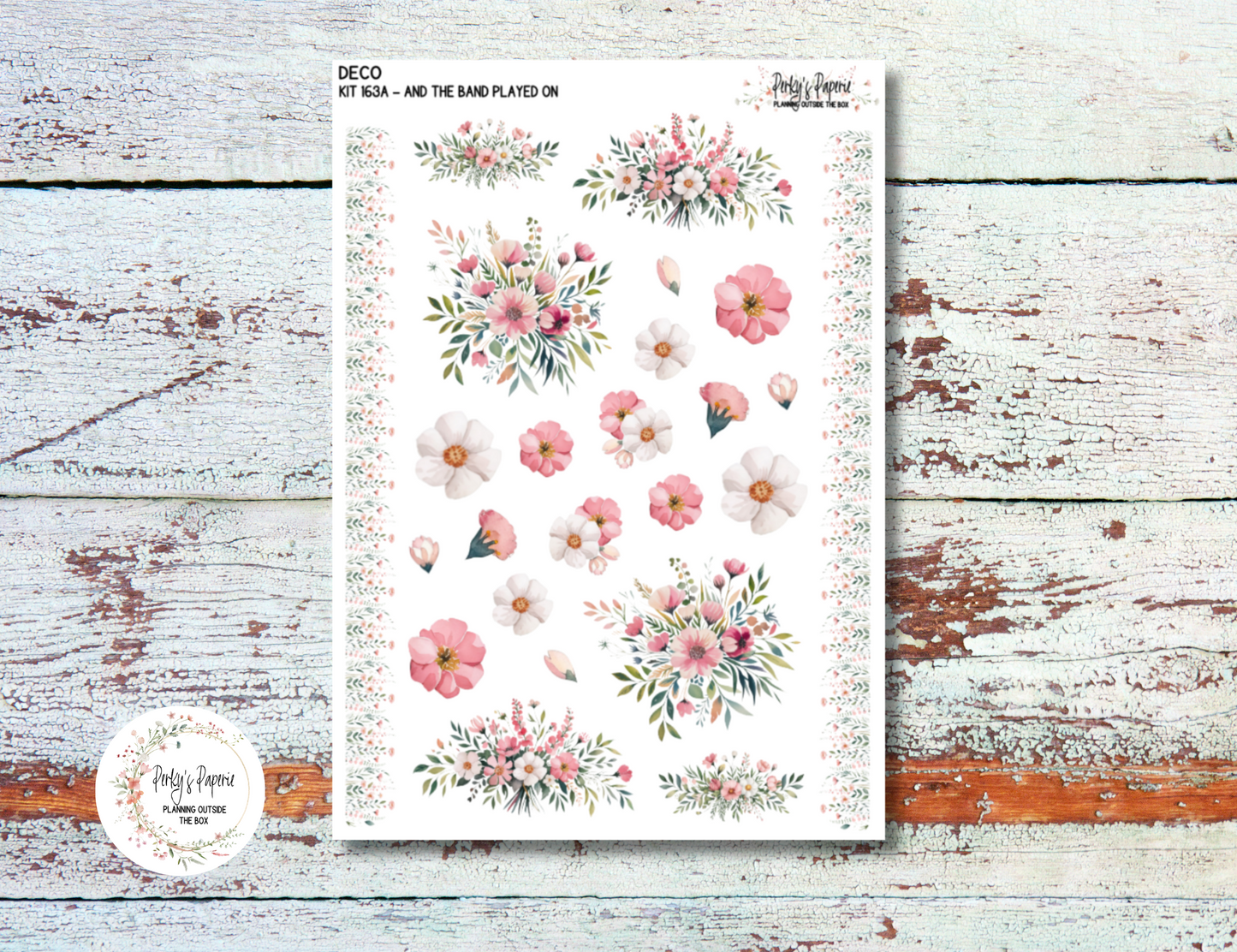 Full Sheet Deco Musical Instruments and Floral Stickers, Decorative Planning, Journaling Stickers, Junk Journal, Planner Stickers