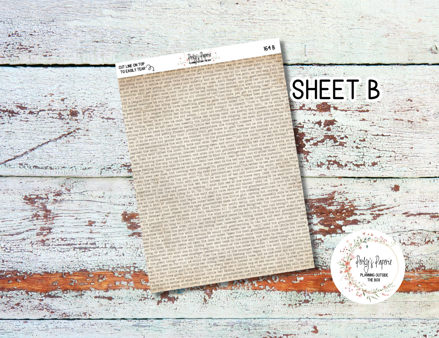 Washi Paper Tearable Stickers - Artist in Me Kit 164 - Vintage Stripes and Text