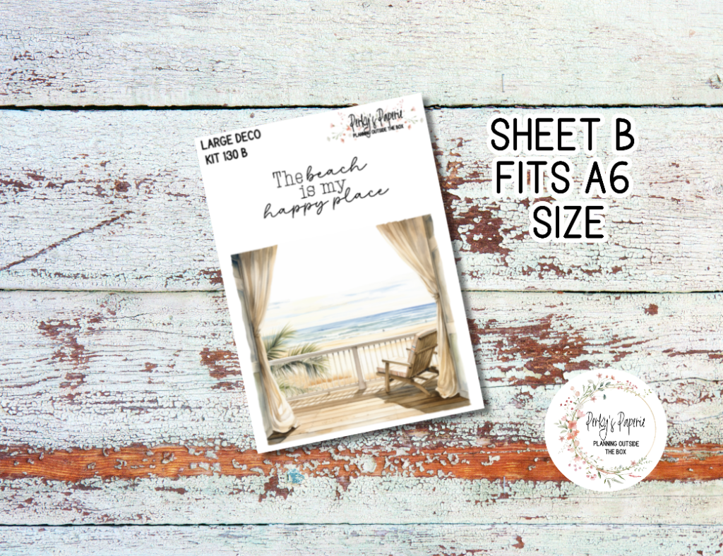Transparent Extra Large, Jumbo Deco Planner Sticker For Your Overview Pages, Blank Daily Pages or Journal Page Beach Day Kit 130