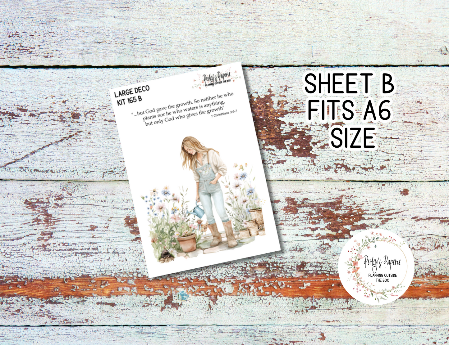 Transparent Extra Large, Jumbo Deco Planner Sticker For Your Overview Pages, Blank Daily Pages or Journal Page Summer Flower Garden Kit 165