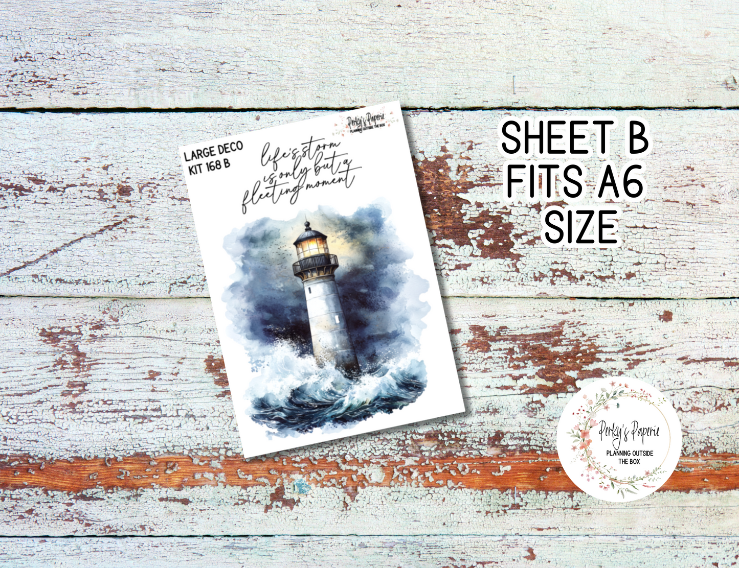 Seaside Lighthouse Transparent Extra Large, Jumbo Deco Planner Sticker For Your Overview Pages, Blank Daily Pages or Journal Page 168