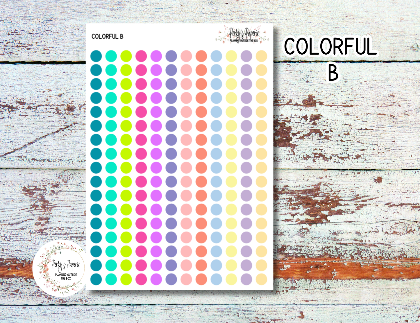 Color Coding Dot Stickers for Planners | 5x7 Functional Planner Stickers | Neutral & Colorful Dots in White or Clear Matte | Teacher, Budget, Organizing Dots