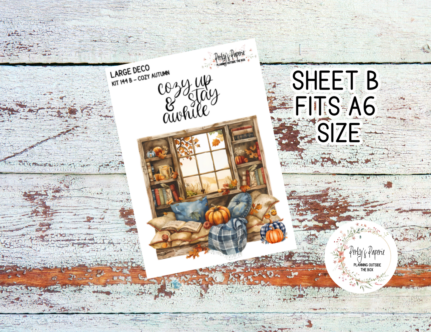 Transparent Extra Large, Jumbo Deco Planner Sticker For Your Overview Pages, Blank Daily Pages or Journal Page Cozy Fall Kit 144