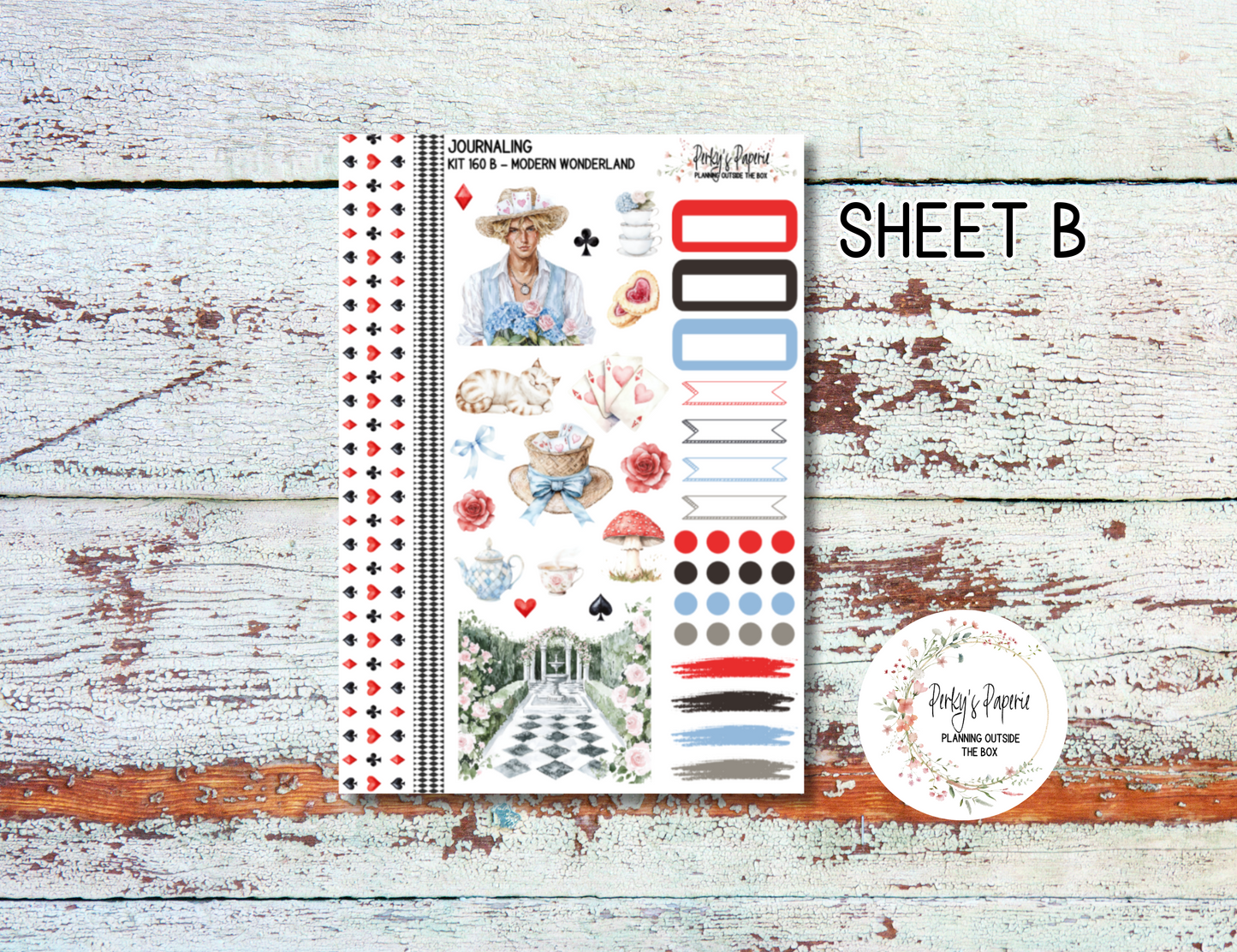 Modern Wonderland Journaling Stickers Kit 160 Decorative & Functional Planner Stickers | Fits A5, B6, Bullet Journals, and All Planner Sizes