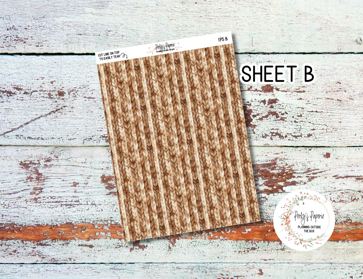 Autumn at Foxbury Manor Washi Paper Tearable Stickers Kit 175 - Stripes and Sweater