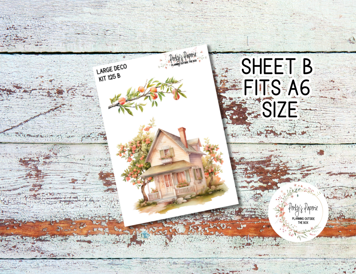 Transparent Extra Large, Jumbo Deco Planner Sticker For Your Overview Page, Blank Daily Page or Journal Page, Sweet As A Peach Kit 125