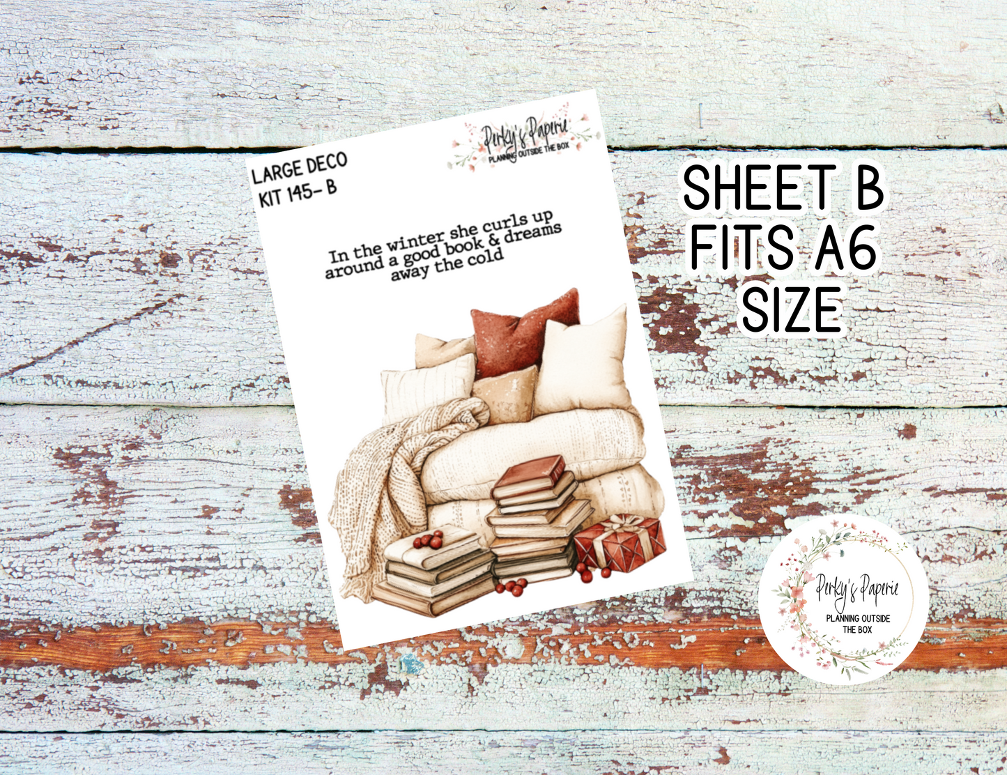 Transparent Extra Large, Jumbo Deco Planner Sticker For Your Overview Pages, Blank Daily Pages or Journal Page Cozy Holidays Kit 145