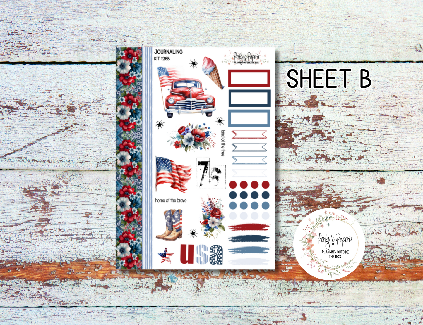 Fourth of July Journaling Kit - Stars and Stripes Kit 128