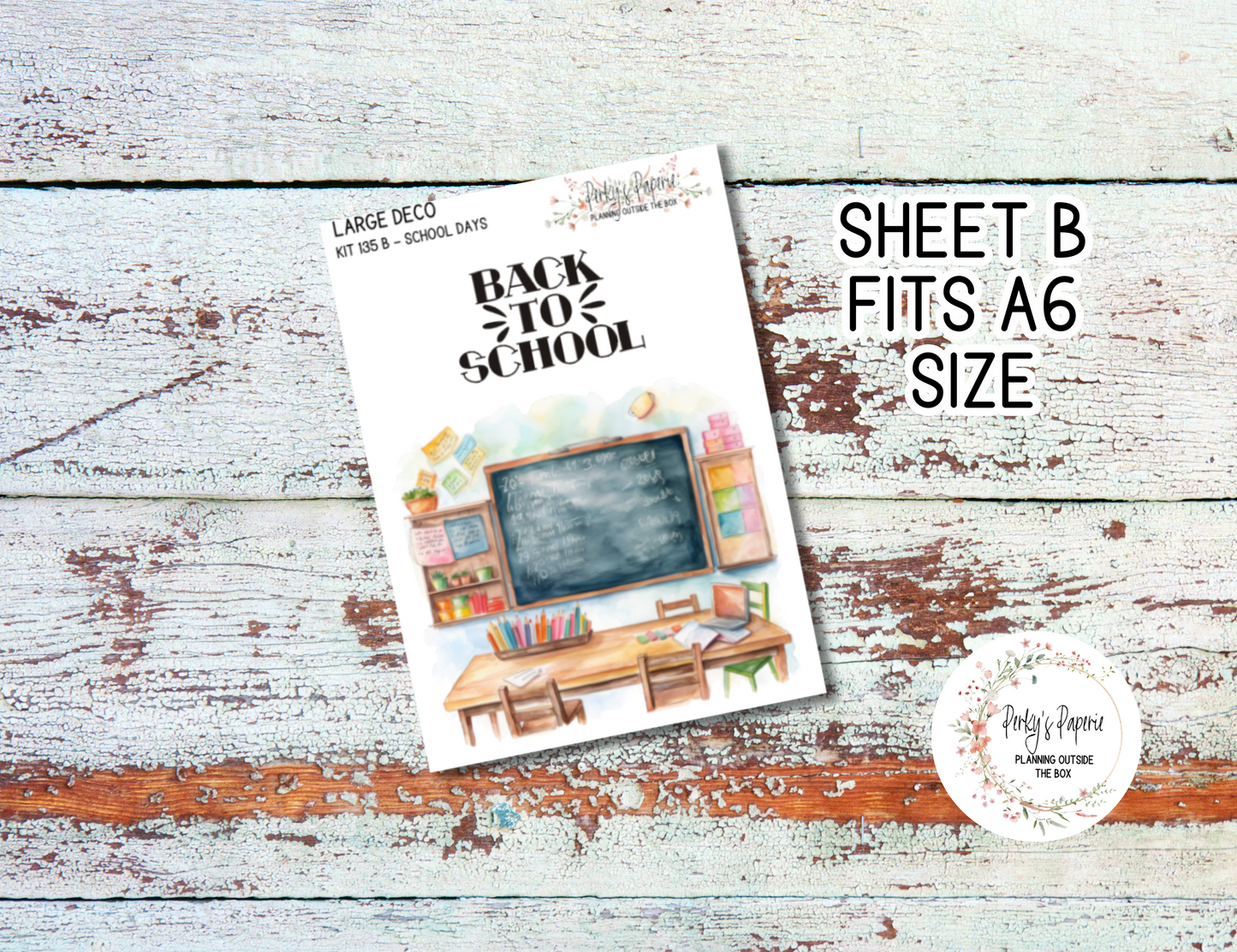 Transparent Extra Large, Jumbo Deco Planner Sticker For Your Overview Pages, Blank Daily Pages or Journal Page School Days Kit 135