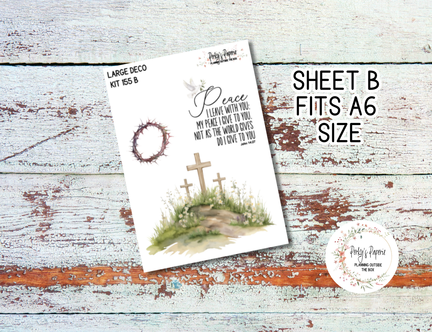 Transparent Extra Large, Jumbo Deco Planner Sticker For Your Overview Pages, Blank Daily Pages or Journal Page He is Risen Kit 155