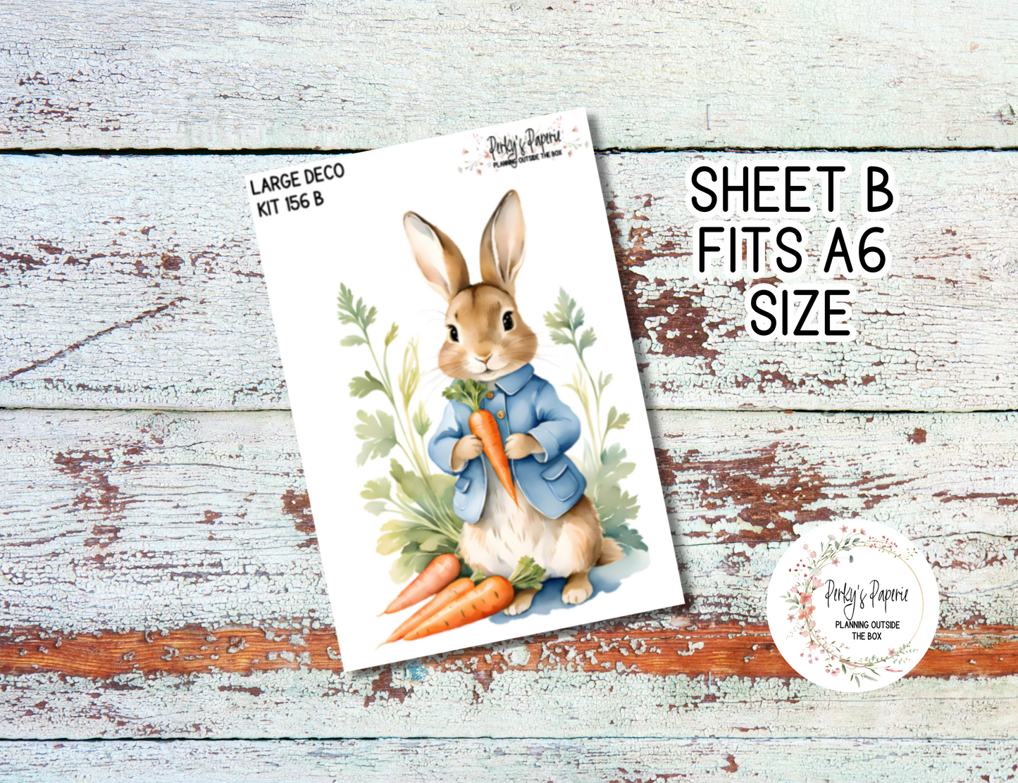 Transparent Extra Large, Jumbo Deco Planner Sticker For Your Overview Pages, Blank Daily Pages or Journal Page Cottontail Kit 156