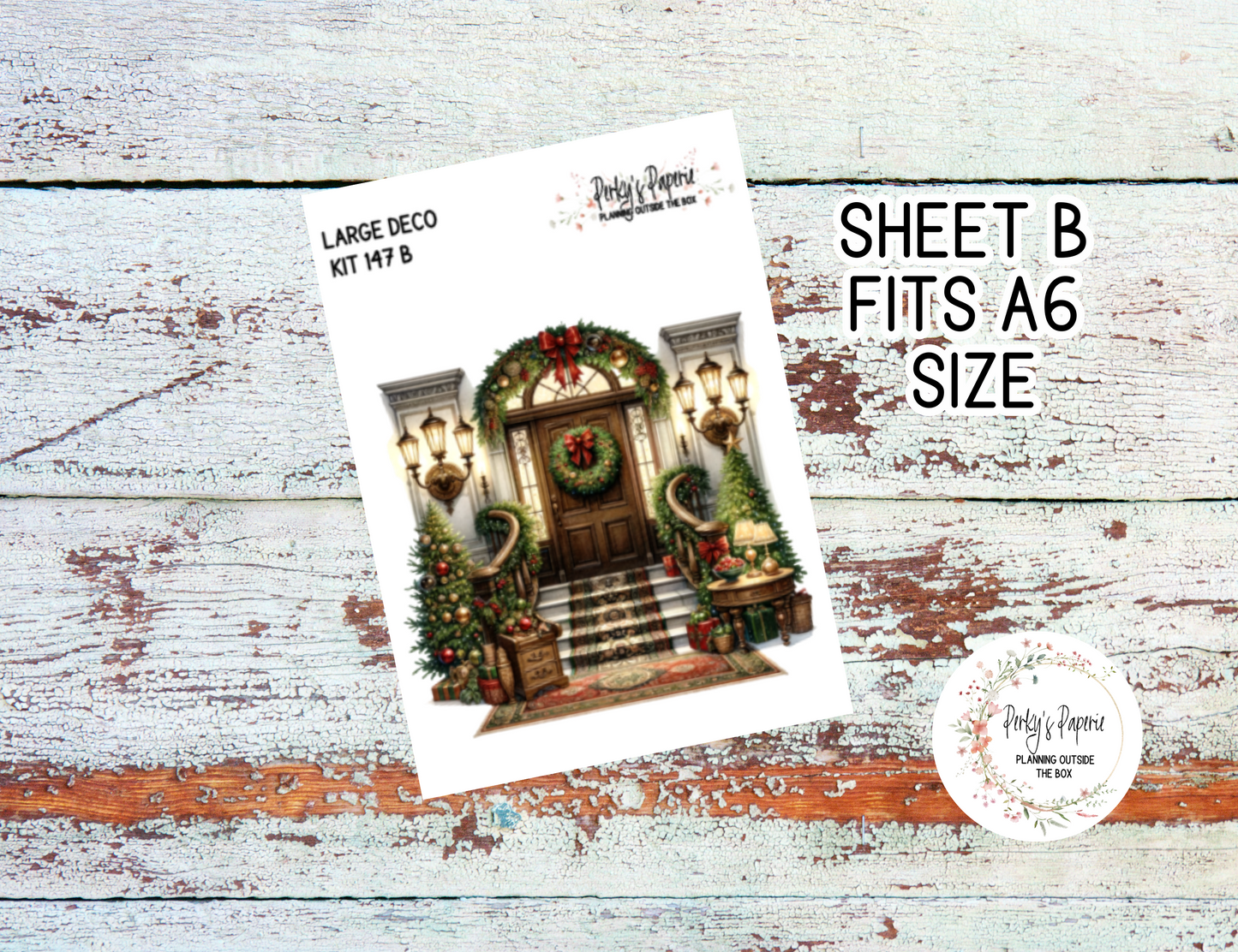 Transparent Extra Large, Jumbo Deco Planner Sticker For Your Overview Pages, Blank Daily Pages or Journal Page Vintage Christmas Kit 147
