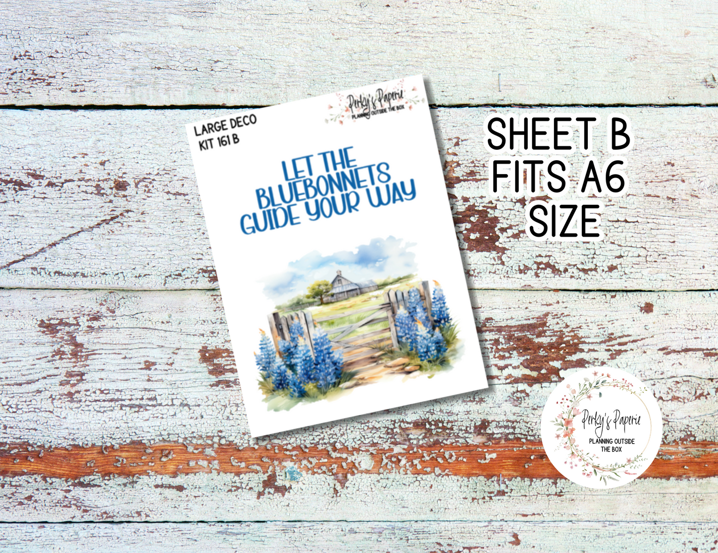 Transparent Extra Large, Jumbo Deco Planner Sticker For Your Overview Pages, Blank Daily Pages or Journal Page Texas Bluebonnet Field 161