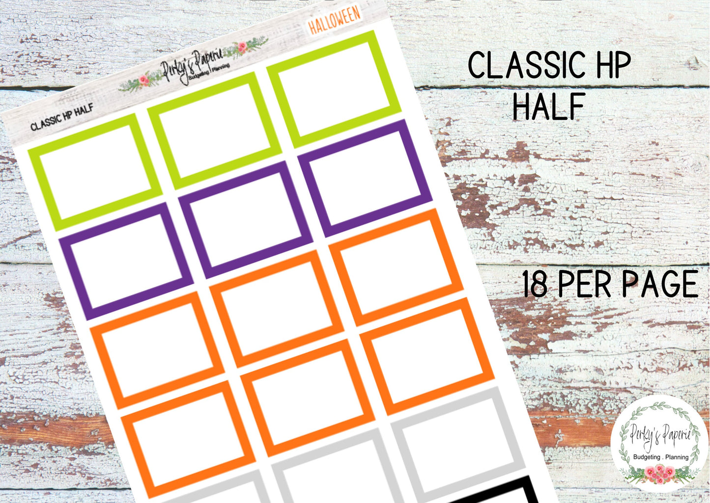 Halloween Classic HP Colorful Planner Boxes | Colorful Boxes | Functional Planner Stickers | Budget Boxes | Planner Boxes