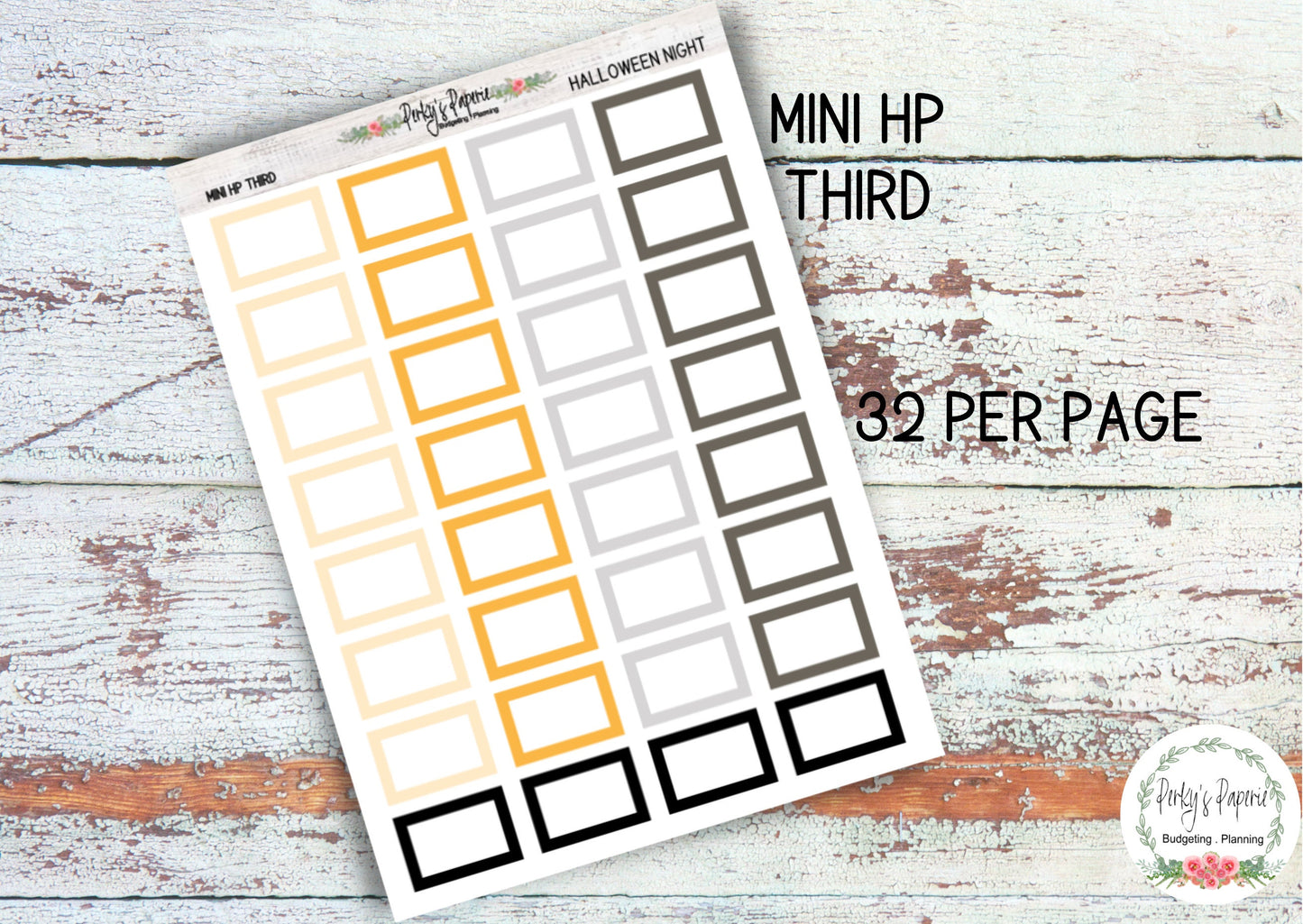 Halloween Night Mini HP Vertica Colorful Planner Boxes | Functional Planner Stickers | Budget Boxes | Planner Box Stickers 104