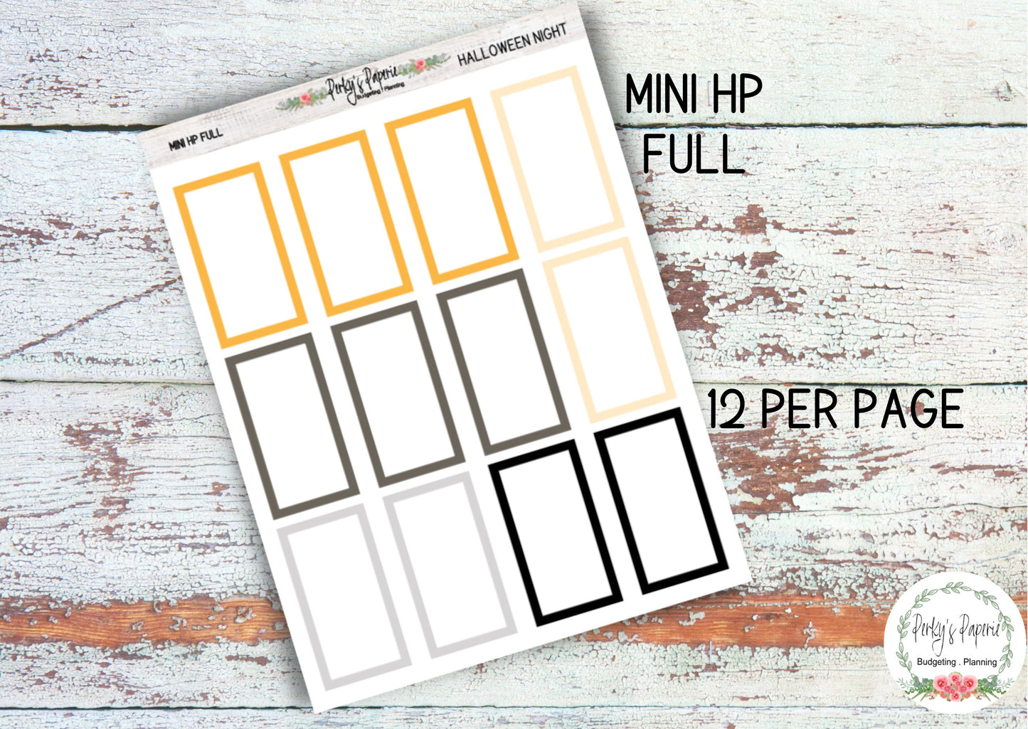 Halloween Night Mini HP Vertica Colorful Planner Boxes | Functional Planner Stickers | Budget Boxes | Planner Box Stickers 104