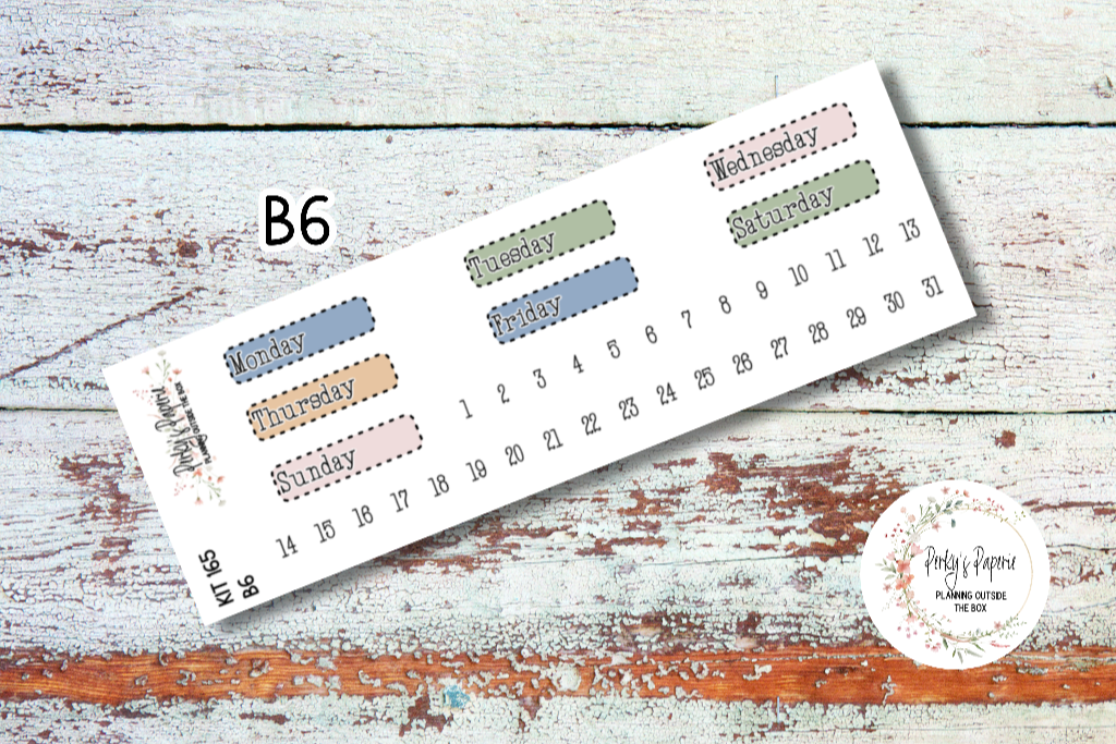 Stitched Box Mixed Color Date Covers Colorful Planner Stickers for Various Planners Kit 165, Days of the Week Date Cover, Redate Stickers