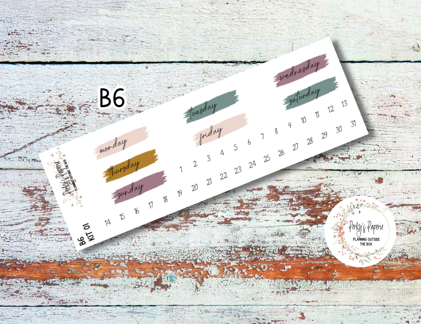 Pink Elegant Pumpkins Brush Stroke Mixed Color Date Covers Colorful Planner Stickers for Various Planners Kit 01, Days of the Week Date Cover, Redate Stickers