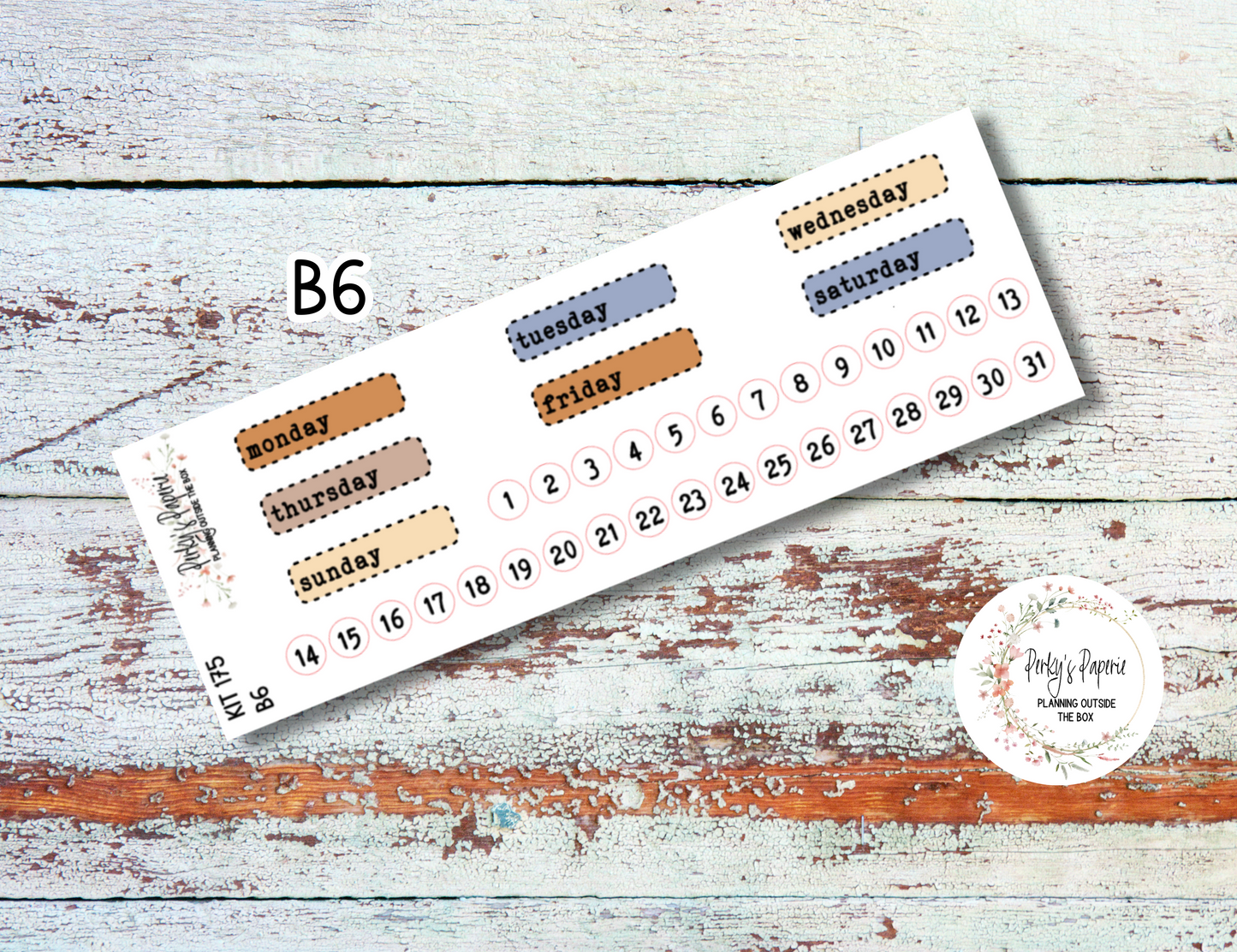 Autumn at Foxbury Manor Stitched Box Mixed Color Date Covers Colorful Planner Stickers for Various Planners Kit 175, Days of the Week Date Cover, Redate Stickers