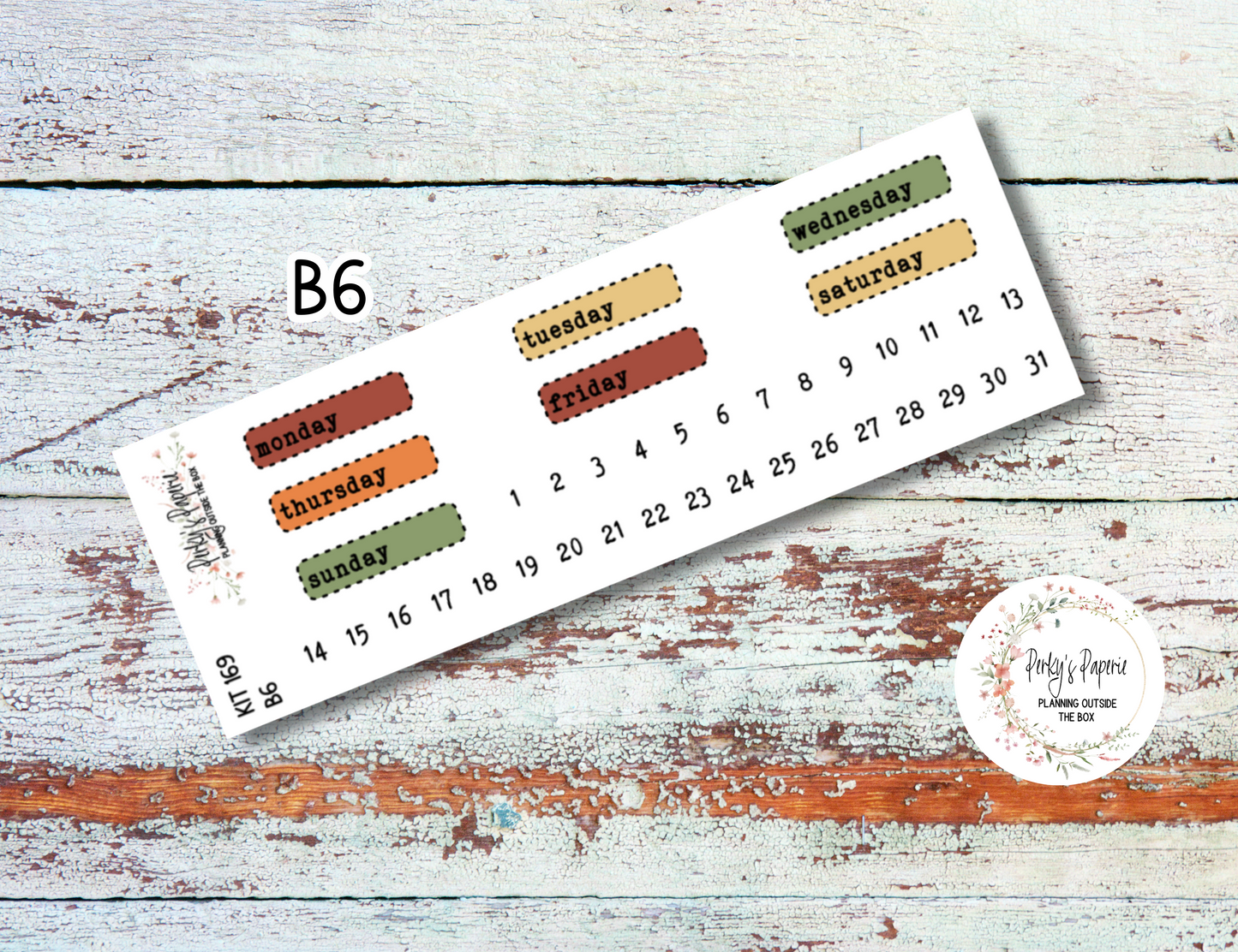 An Apple A Day Stitched Box Mixed Color Date Covers Colorful Planner Stickers for Various Planners Kit 169, Days of the Week Date Cover, Redate Stickers