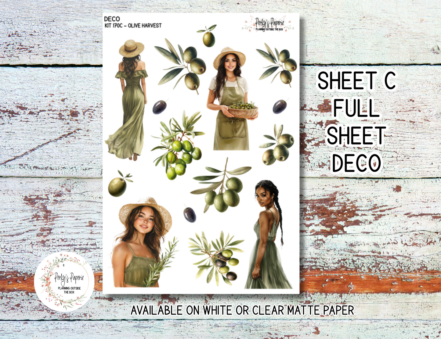Olive Harvest in Tuscany Sticker Sheets # 170 – Fall and Autumn Planner Stickers