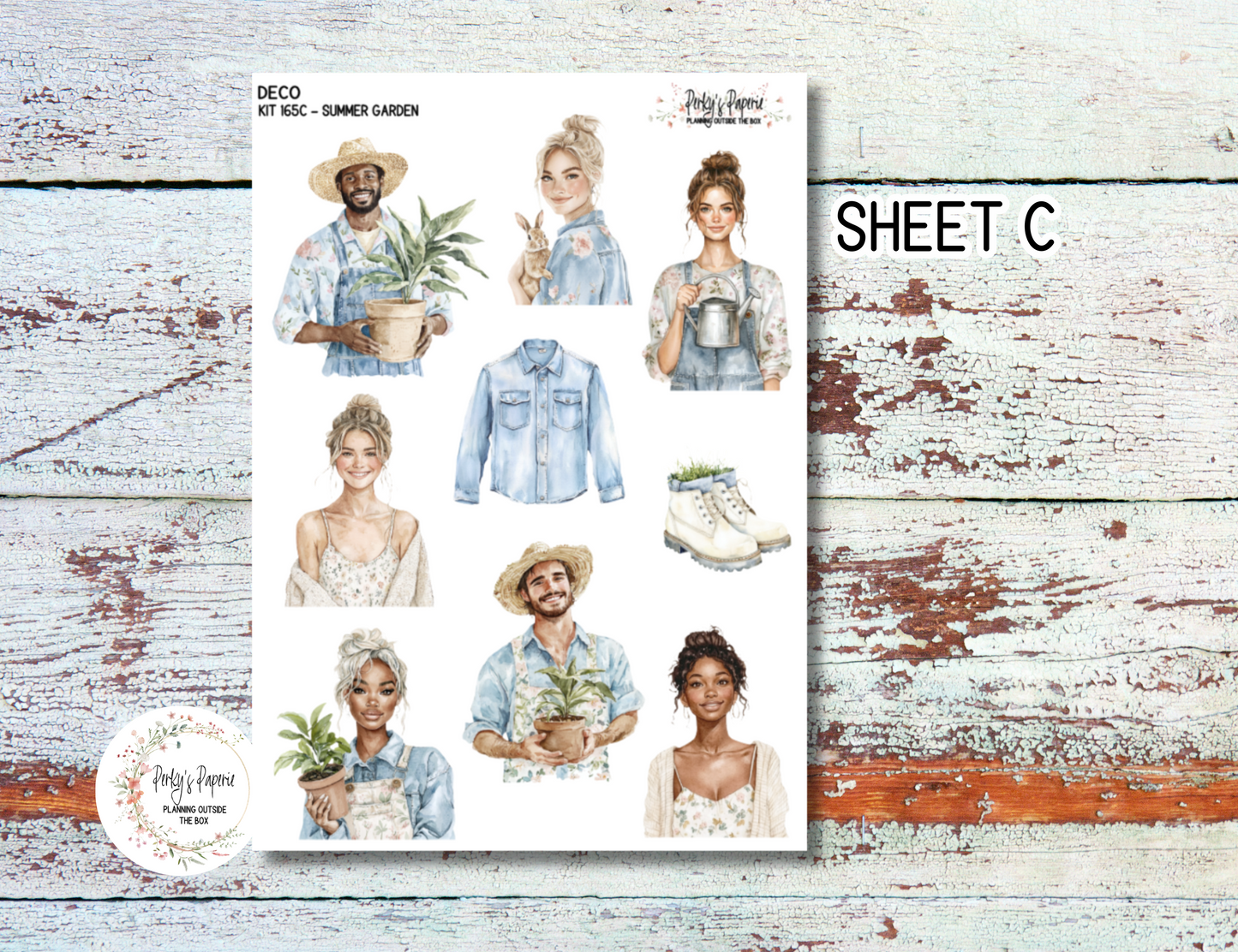 Summer Floral Garden Full Sheet Deco Planner Stickers Kit 165, Decorative Planning, Journaling Stickers, Junk Journal, Planner Stickers
