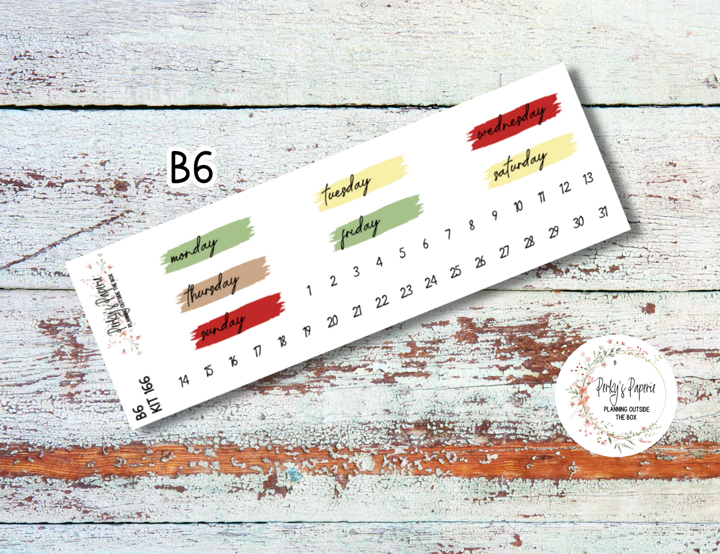 Brush Stroke Mixed Color Date Covers Colorful Planner Stickers for Various Planners Kit 166, Days of the Week Date Cover, Redate Stickers